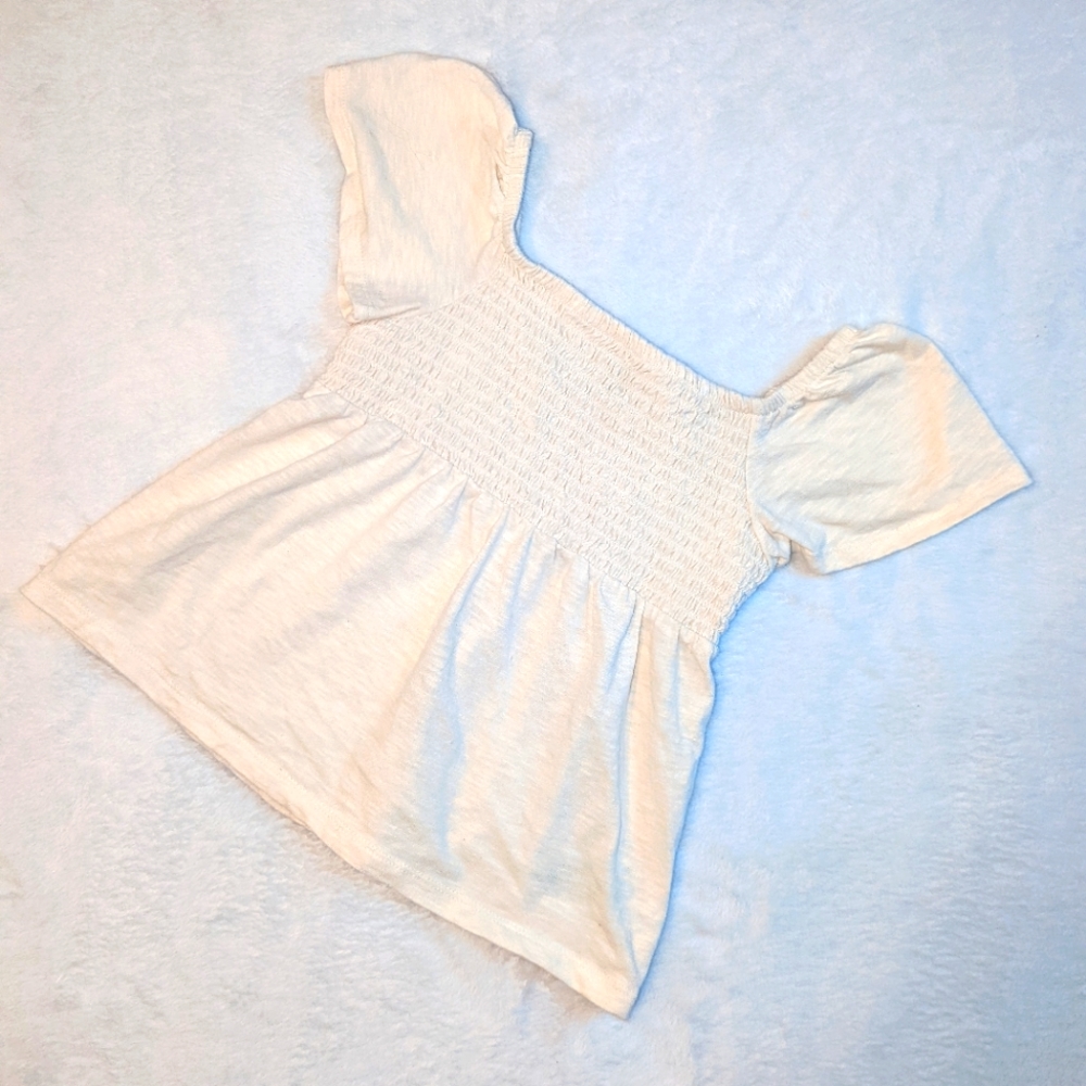 Old Navy White Capped Sleeve Flowy Shirt